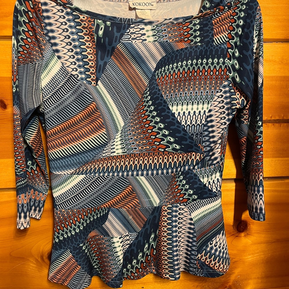 Kokoon Multicolor Geometric Pattern Women's Blouse Size Small